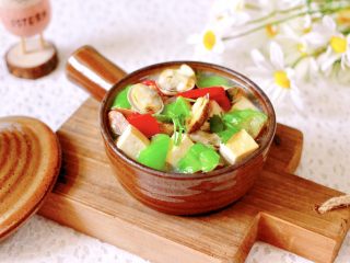 18、丝瓜花蛤炖豆腐,成品一