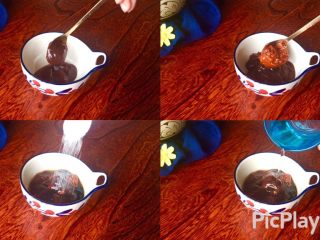 8、海鲜酱爆鸡丁,调酱汁：李锦记海鲜酱、辣椒酱、蚝油、老抽、盐、糖、水调匀