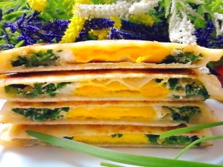 16、韭菜鸡蛋饼,色香味俱全