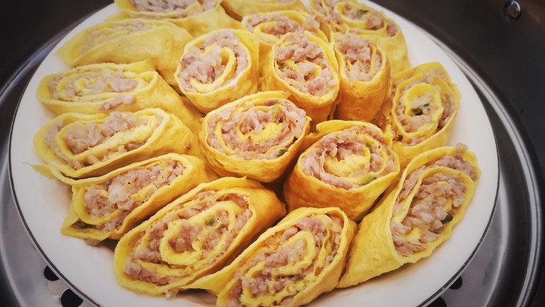 年味树花菜蒸蛋卷