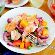 百变水果三文魚虾仁芒果沙拉