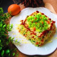 炒饭蛋糕伪装成小蛋糕的鸡蛋炒米