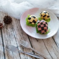 儿童餐创意格子饭团