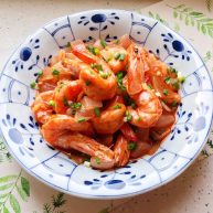 蒜蓉茄汁葱香开背虾