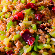 下饭菜芹菜炒肉末