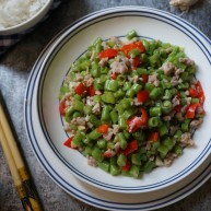 豆角炒肉末
