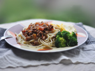 14、中式肉酱意面,吃的时候磨一些黑胡椒进去