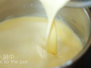 11、舒芙蕾,倒入锅中，用小火煮至浓稠，大概7-10分钟，需快速搅拌，防止起粒