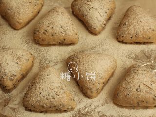12、杂粮三角包,表面筛上薄薄一层高筋面粉（方子分量外）。