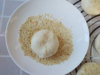 17、糖酥饼,包好之后蘸炒熟的白芝麻