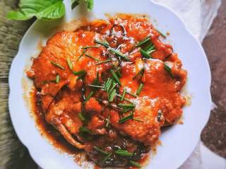 17、红烧香葱大排,成品