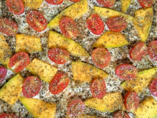 9、混合香草佛卡夏,最后均匀地撒上香草