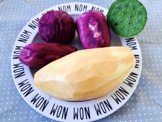 1、紫薯南瓜饼,紫薯，红薯削皮洗净