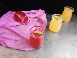 17、#甜味#水果果冻（白凉粉版）,成品，特别美