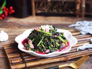 11、蒜蓉苋菜,成品图。