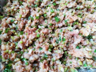 10、冰花锅贴,加入老抽搅拌均匀，让肉馅静置一会儿。