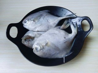 1、#咸味##鲜美的红烧小鲳鱼#,3条小鲳鱼很新鲜。