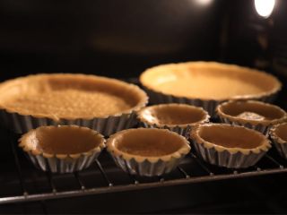 10、#春日烘焙教室#草莓塔/水果塔,烤箱180摄氏度，烤20分钟。烤好的塔皮取出晾凉备用。