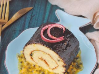 17、百香果蛋糕卷,成品