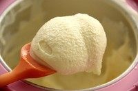 13、纯牛奶冰淇淋,此时即可食用软冰淇淋，会有冰奶昔一样的口感，非常凉爽。余下可取出放入容器内送入冰箱冷冻。选择的容器尽量以不锈钢和玻璃为主。