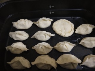20、猪肉白菜生煎水饺(猪肉好贵),饺子放进去，煎到底部定型