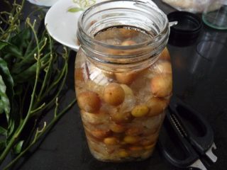 9、黄皮冰糖泡酒,酒是瓶的9分满