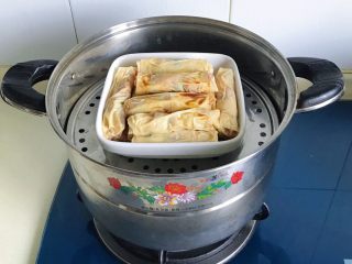 16、腐皮肉馅卷,蒸锅大火蒸二十分钟左右