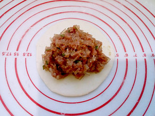 14、牛肉盒子,放上拌好的牛肉馅。