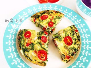 8、营养多彩烘蛋-偷懒也能做出好味道,切开装盘，尽情享用吧