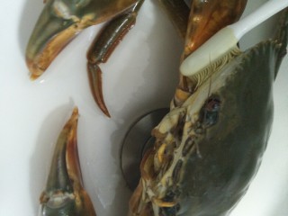 7、清蒸海蟹,多刷洗几遍