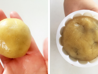 7、“小芽”月饼-适合三岁以上宝宝哦,放入月饼模具，往下压