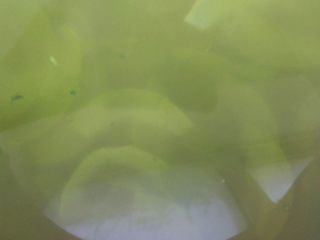 5、儿童蔬菜汤饭,加入过滤好的韭菜汁，沸腾后关火，盛入汤盘中。