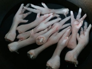 4、卤鸡爪,冷水下锅出血水