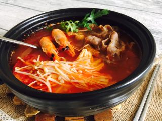 11、番茄金针菇肥牛,成品图