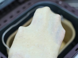 4、全麦辫子面包,再揉面二十分钟左右面团呈薄膜状态，即完全扩展阶段