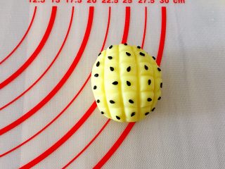 14、迷你小菠萝,黑芝麻沾水放在网格中