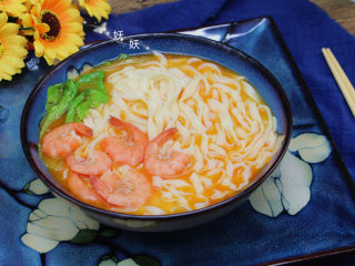 18、鲜虾手擀面,成品