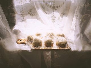 7、绵软红豆包(普通面粉 健康少油),盖上保鲜膜醒发20分钟(面团继续涨到2倍大)