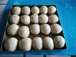 9、红豆小餐包,然后放入烤盘里面。