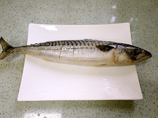 1、盐煎青花鱼,青花鱼从冰箱冷冻室取出，常温解冻，冲洗干净。