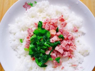 11、火腿午餐肉蔬菜饭团,加入小白菜