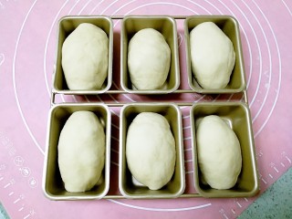 18、酥皮苹果小餐包,整理成模具大小，收口朝下，放入模具，置于温暖湿润的环境进行二发。