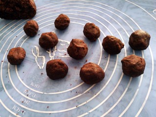 11、巧克力趣多多,从冰箱取出做成小剂子 