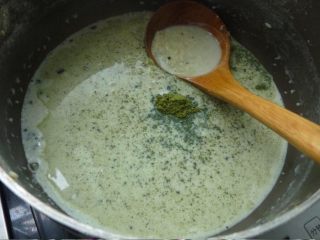 9、绿豆抹茶布丁,所有材料煮