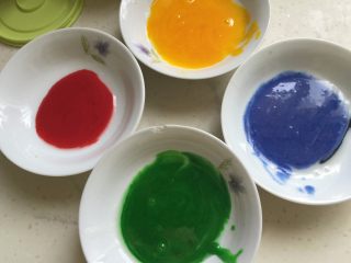 20、奥利奥牛油果磅蛋糕,分四份,分别加入不同的色素调匀