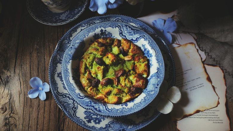 美貌早餐抹茶面包布丁