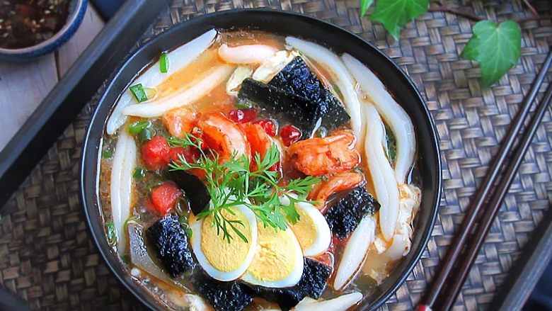 鲜虾番茄面鱼儿