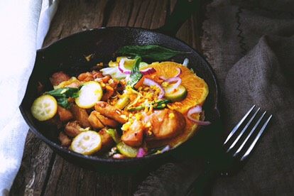 春日小清新香橙煎鸡肉