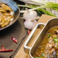 过油肉配酱焖鱼头