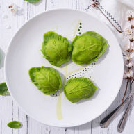 豌豆苗树叶饺子把美食吃出艺术感
